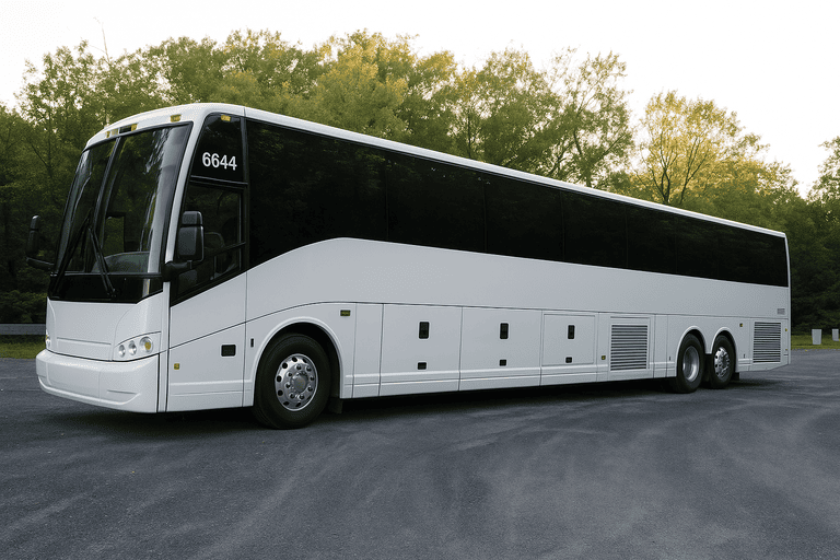exterior of Racine Coach Bus Service coach bus